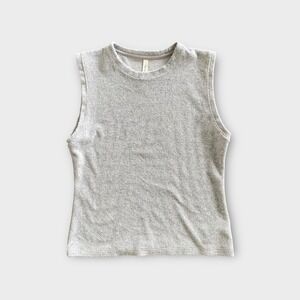 The Group Babaton Women's Medium Terry Cloth Sleeveless Tank Top Shirt‎ Gray